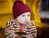 Baby Hat Acrylic blend size 6 - 12 months  Hand Knit