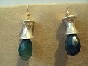 Green Chalcedony Earrings Bali Faceted Earrings
