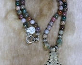 Tuareg Cross Necklace Fancy Jasper Beads
