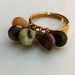 Wire Wrap Fancy Jasper Teardrop Adjustable ring