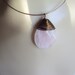 Wire Wrap Pendant Necklace Large Rose Quartz Faceted Teardrop