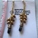 Long gold filled  earring dangler in gold and black under 25 usd
