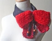 BIG..RED..BOW.. Fiber Art Scarf /On Sale Now