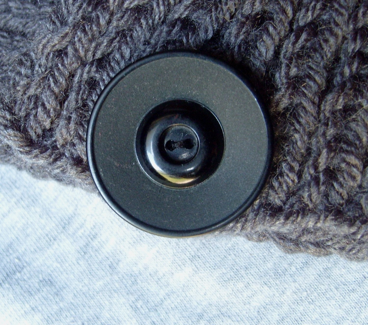 Grey EXPRESSIONS / Neckwarmer-Cowl For Men/UNISEX  - Featuring WEATHERED Vintage Buttons