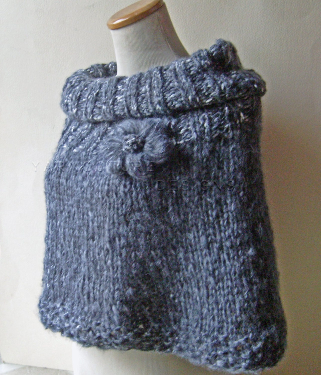 The Urban Girl Cowl Capelet In GORGEOUS GRAY - w/complimentary brooch / On Sale Now