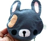 OOAK Kawaii Felt Wallet - Be Patient Dear Bunny Rabbit