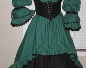 DDNJ Choose Color Burlesque Victorian Style Chemise OverSkirt Renaissance Goth Pirate Victorian Plus Custom Made ANY Size Anime Cosplay LARP