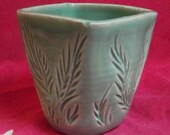 Robin's egg blue square vase, small