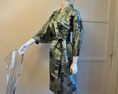 1960's Dress / Rare Miyoko Yanagita Vintage 50's 60's Silk Kimono Dress Minimoko