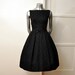 Vintage 50's Black Bow Ribbons Cocktail Party Full Skirt Dress