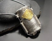 Primitivo Hinged Fine Silver and 24K Keum Boo Pendant