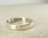Personalized Jewelry -  Personalized Ring -  Birthstone Ring - Posey Ring - Silver Birthstone Secret Message Ring