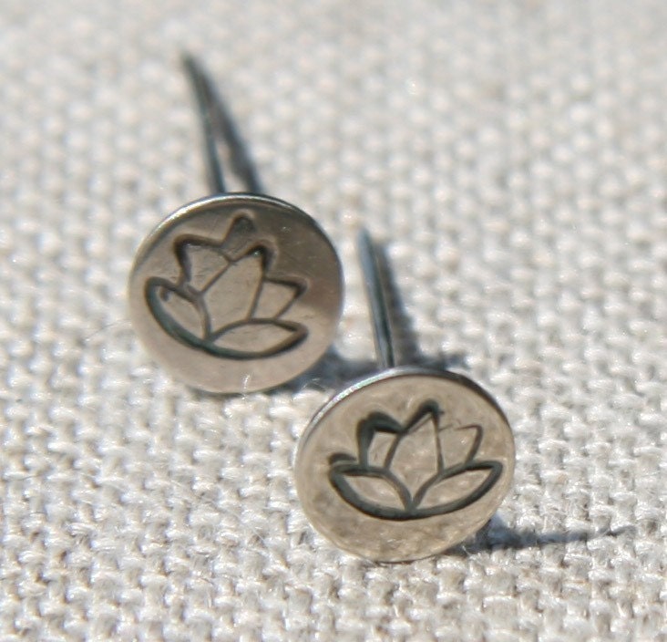 Lotus Silver Stud Earrings