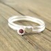 Stacking Rings - Jewelry - Birthstone and Heart Ring  - Valentine Ring - Silver Ring