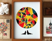 Sea Lions Illustration Art Print Animal Children decor, Kids Room, Wedding Birthday Anniversary Gifts