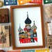 Lovely Deers/ Wedding Series / Turquoise and Red / Dark Navy Background