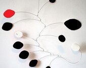 Black White Red Cool Modern Art Mobile - retro Calder inspired home decoration