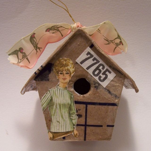 Vintage Sewing Pattern Birdhouse ornament decoration SALE