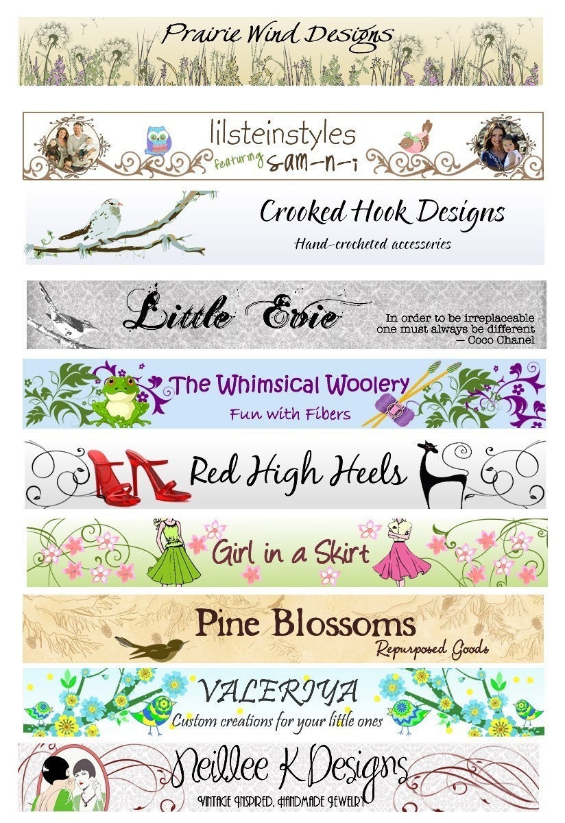 Custom Etsy Shop Banner, Avatar with Graphic Illustration -  Premium Design - Unlimited Revisions