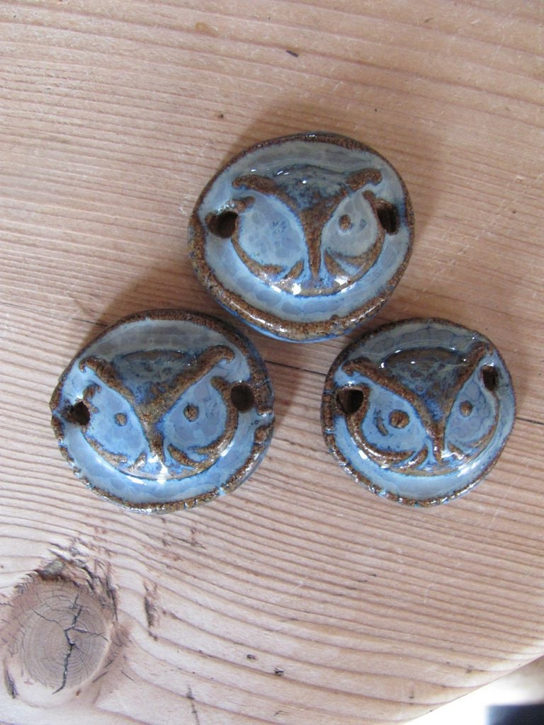 SALE - 3 Clay connector beads