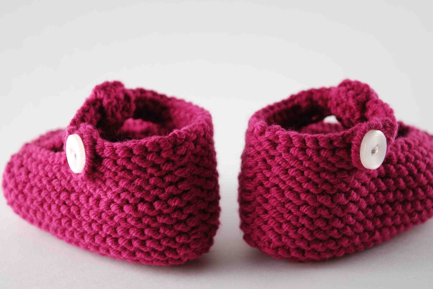 Sweet Magenta T Strap Baby Booties