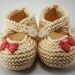 Little Miss Bow Cream Baby Booties