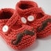 Mr. Mustache Red Baby Booties