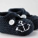 Ahoy Navy Anchor Baby Booties