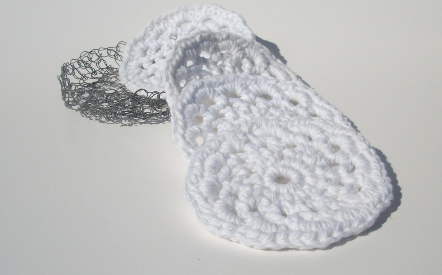 White Cotton Coasters Set of 4