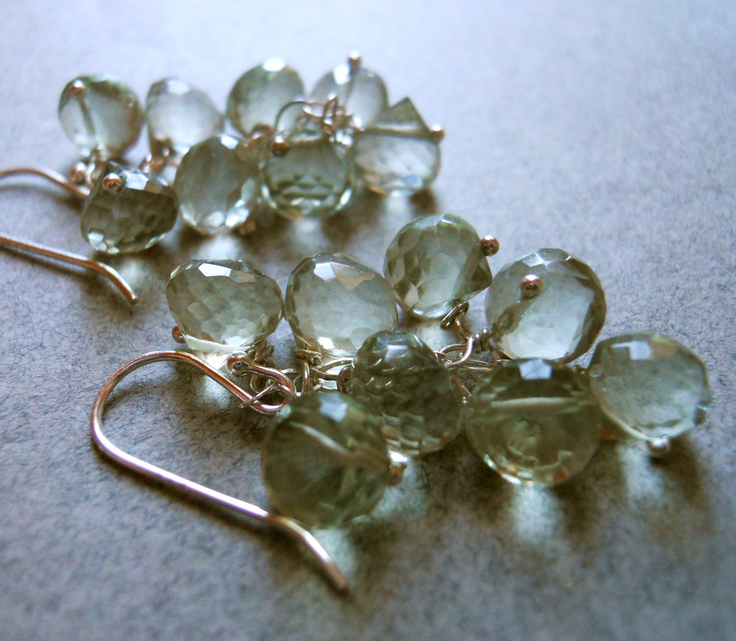 Green amethyst Green Eyed Glamour Girl earrings - $59.00 USD