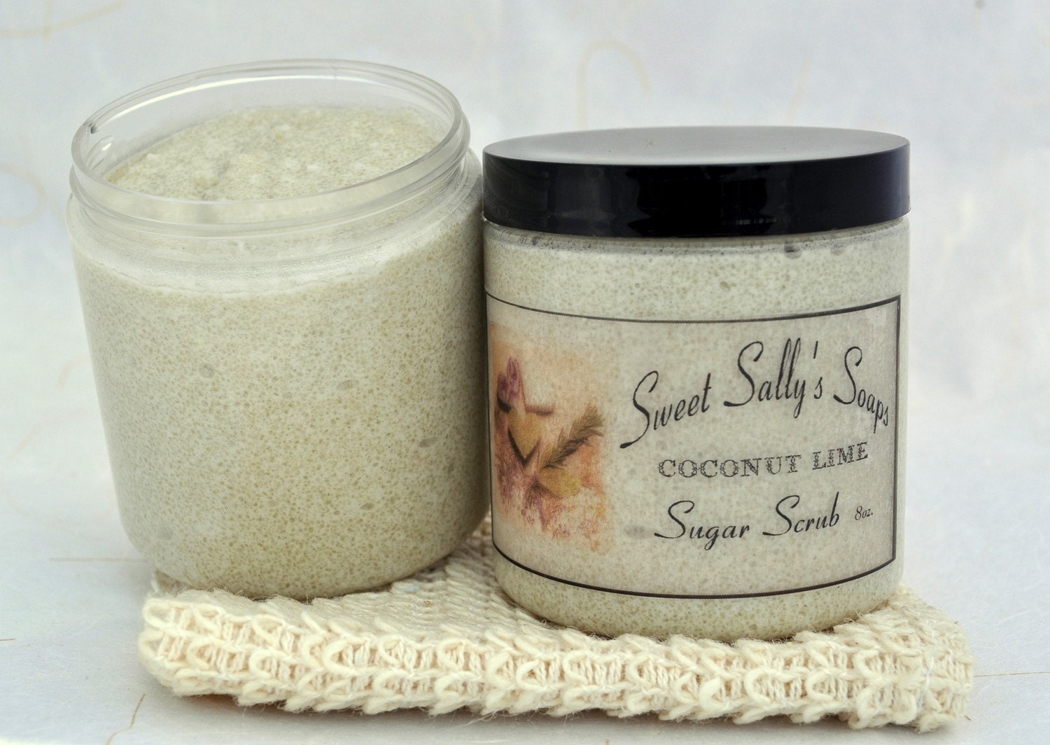 Coconut Lime Sugar Scrub 8oz, Emulsified Organic Sugar