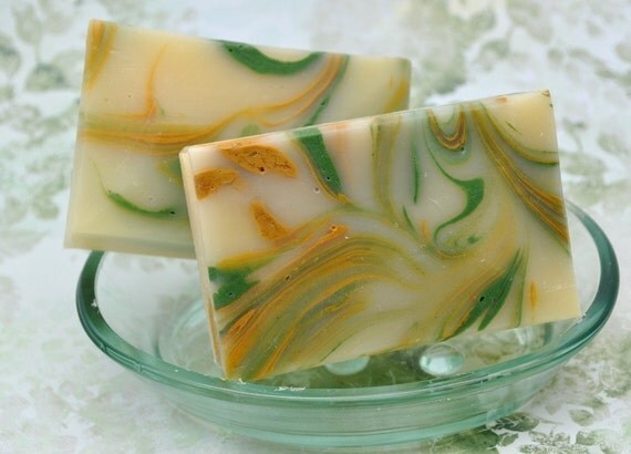 Organic Handmade Soap Lemongrass and Sage , Vegan cold process soap