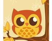 Cute Orange Owl 8x10 Print by Geri Shields