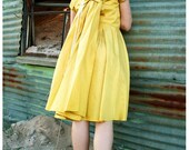 Vintage 60s Yellow Bow Dress