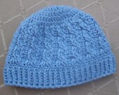 Download Now - CROCHET PATTERN Cabled Brim Beanie - Baby and Adult - Pattern PDF