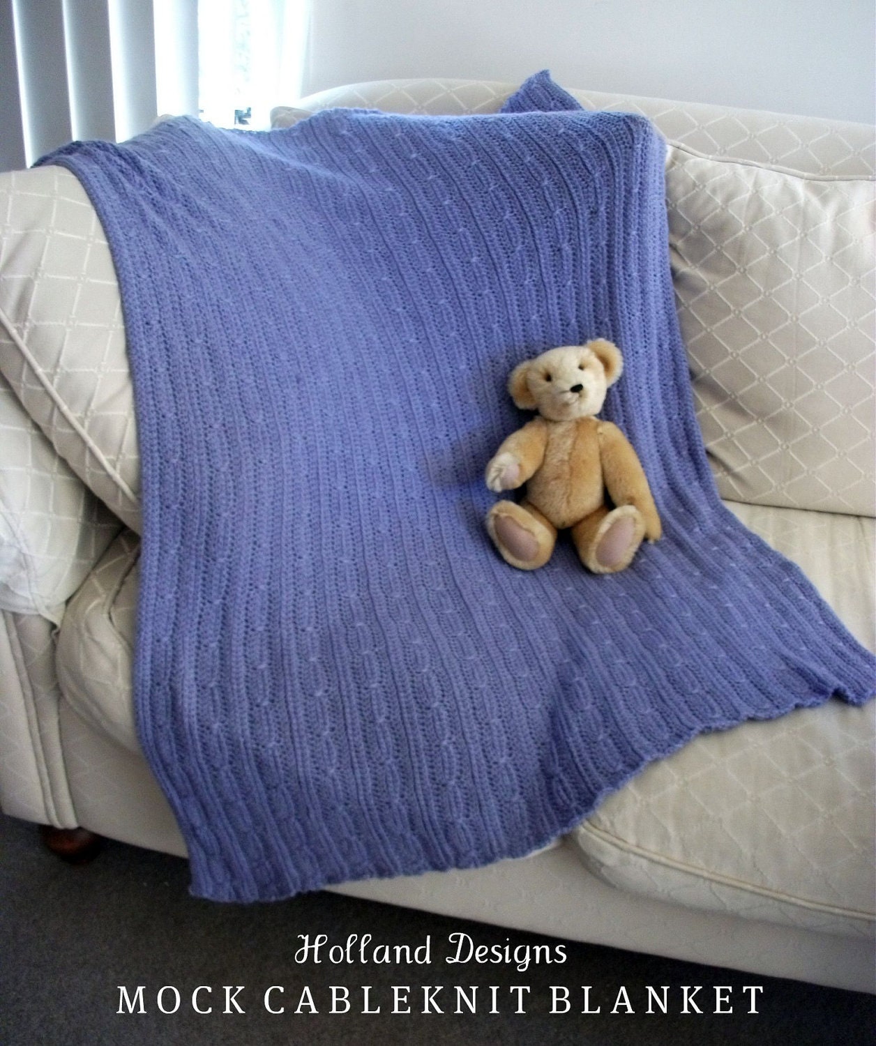 Download Now - CROCHET PATTERN Mock Cable-Knit Baby Blanket - Pattern PDF