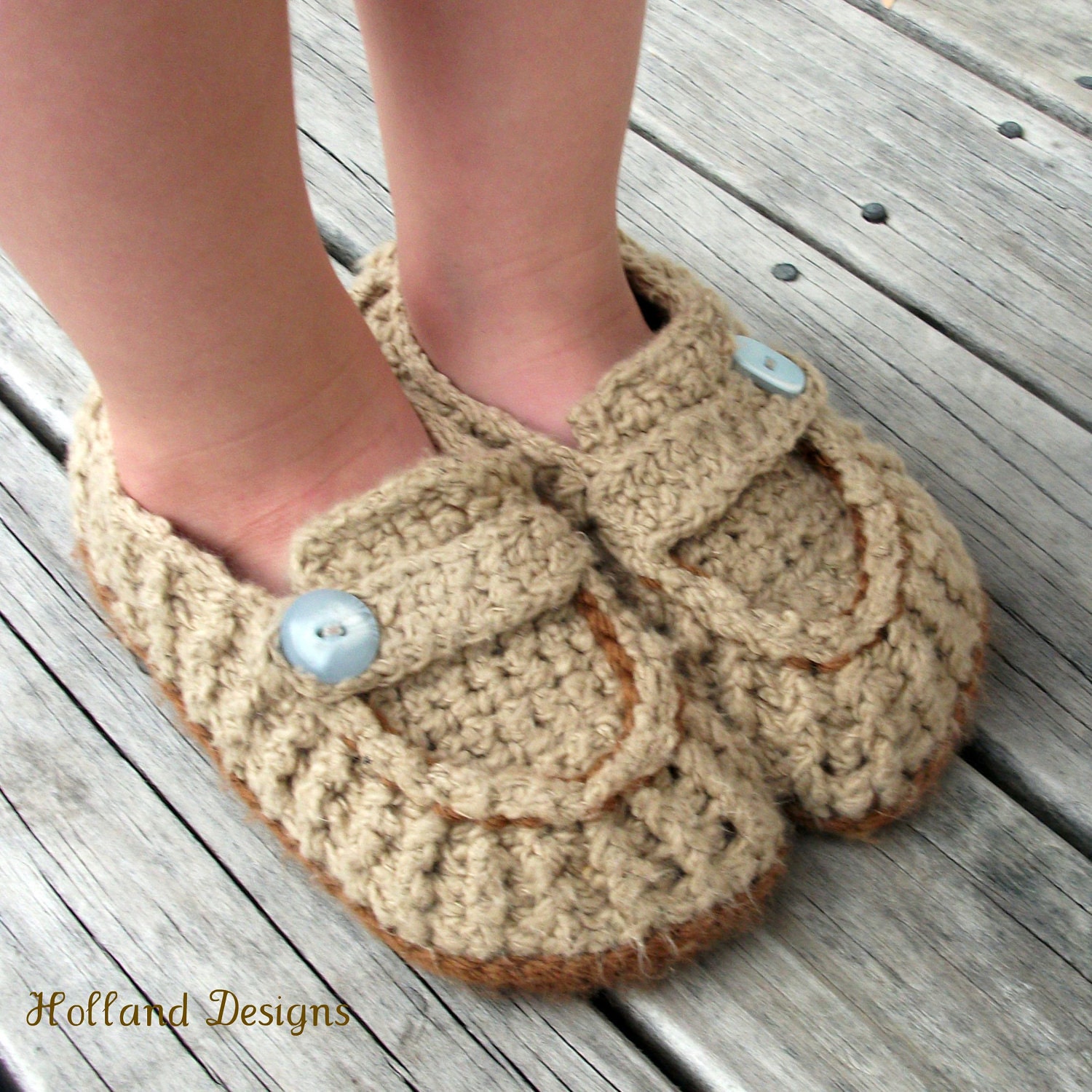 Download Now - CROCHET PATTERN Modern Loafers - Youth Sizes 6.5-8.5 - Pattern PDF