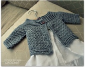 Download Now - CROCHET PATTERN Classic Baby Cardigan - Sizes 0-12 mos - Pattern PDF