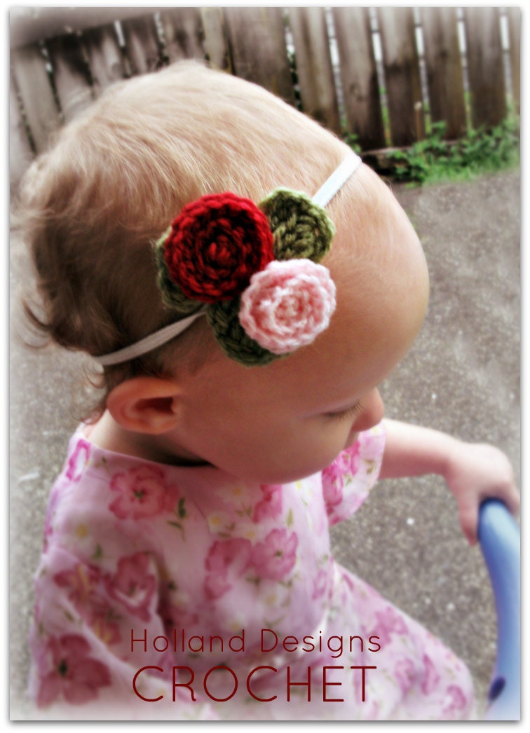 Download Now - CROCHET PATTERN Spiral Rose Headband - All Sizes - Pattern PDF