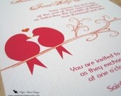 Love Birds Wedding Invitation with RSVP card