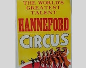 1960s wall hanging / vintage 60s home decor / Equestrian Circus Poster