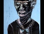 outsider EMERY original painting  ' he will save all he can'