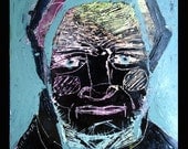 outsider EMERY  SALE original painting  ' developing oneself'