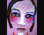outsider EMERY original painting  ' practicing positively positive'