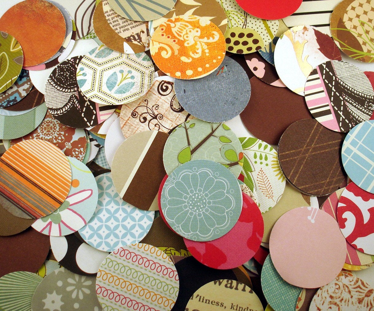 Paper Die Cut Circles    1 1/2" circles   Funky Mix Variety Pack