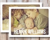 Birth Announcement Photo Card - "Welcome" (7x5)