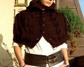 BRAIDED SHRUG with buttons tasty bitter chocolate