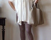 Oversized jersey knit tunic, summer fashion, ivory, modern urban, woman teens, light and airy, one size fits most