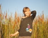 Black Eco Pullover with Planets