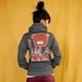 I Am A Ninja Zipper Hoodie Jacket - Dark Heather Grey / Creme / Dark Red - Unisex Sizes S, M, L